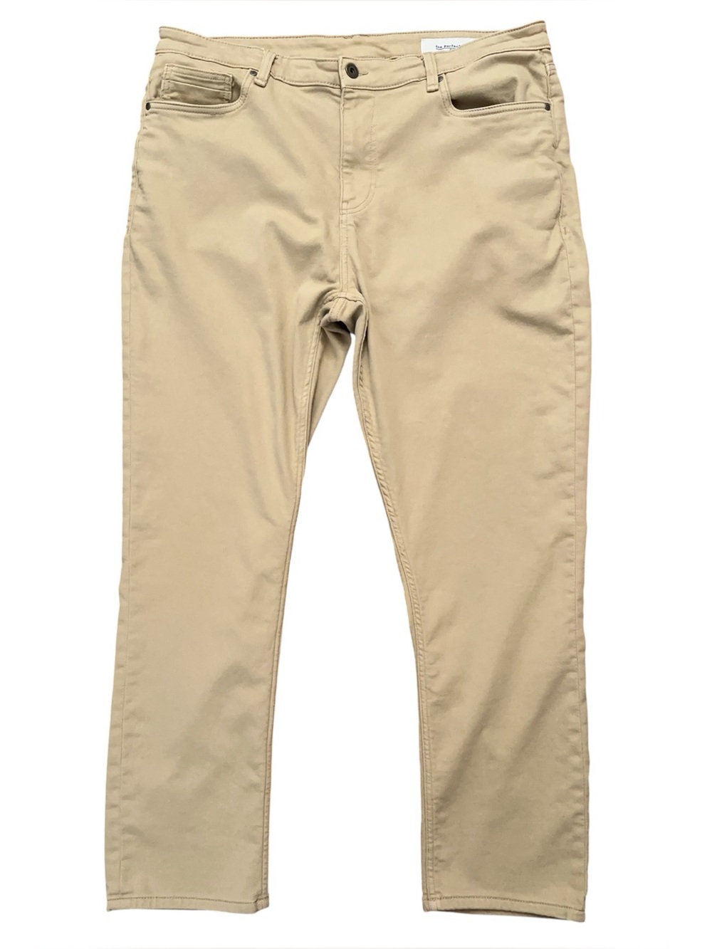 The Perfect Jean NYC Denim Jeans Mens 38x30 Denkhaki Slim Fit Stretch Beige